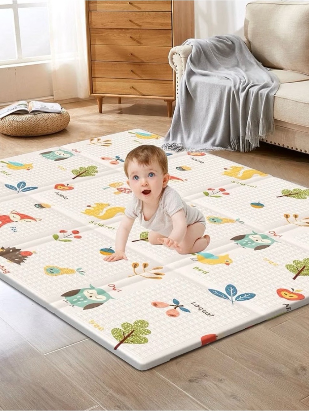 Kids Play Mat - Neutral Woodland Pattern, Brand: